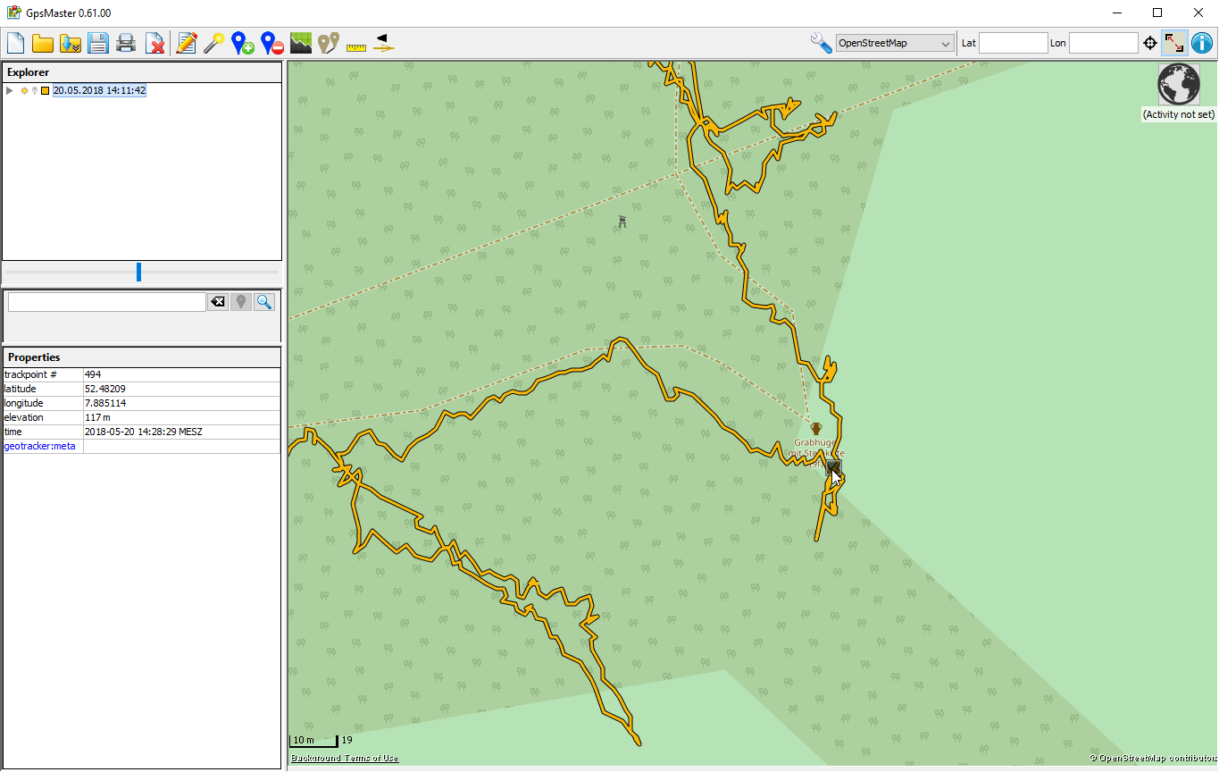 Datum und Position (Trackpoint) eines GPS-Tracks, die am besten zum Foto passt.